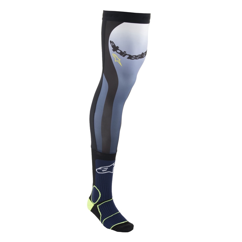 Alpinestars knæstrømper Blå-gul-fluo-hvid-sort