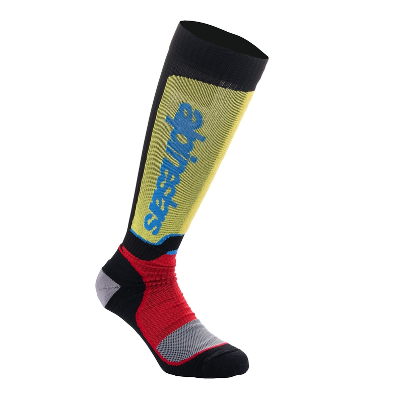 Alpinestars MX Plus strømper sort-rød fluo-gul fluo-blå