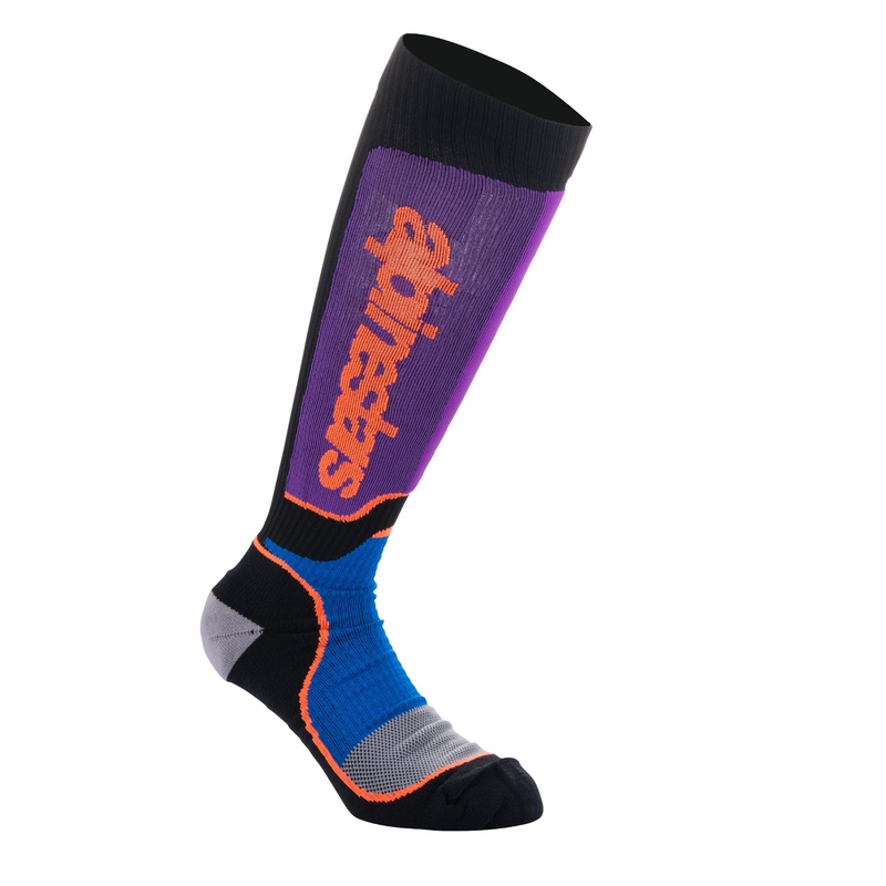 Alpinestars MX Plus strømper sort-orange-lilla-blå-grå