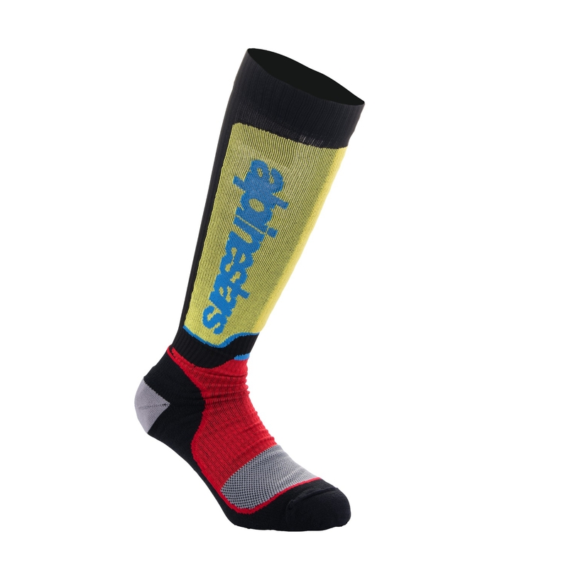 Alpinestars MX Plus Børnestrømper Sort-Rød Fluo-Gul Fluo-Blå