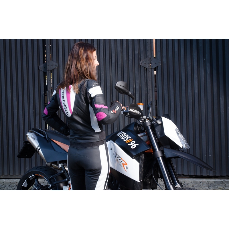 Tschul 546 sort-hvid-pink jumpsuit til kvinder udsalg