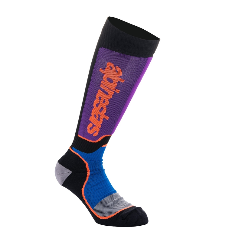 Alpinestars MX Plus Børnestrømper Sort-Orange-Lilla-Blå-Grå