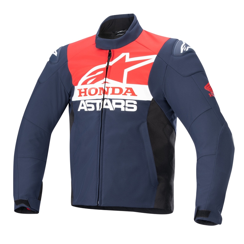 Alpinestars SMX Vandtæt Honda motorcykeljakke blå-sort-rød-hvid