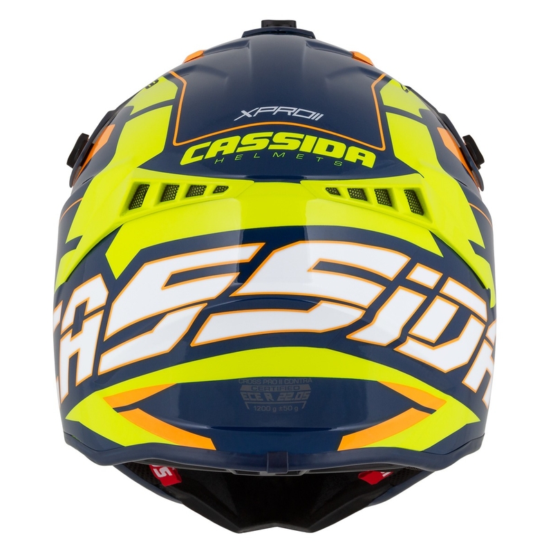 Cassida Cross Pro 2 Contra fluo gul-orange-blå motocrosshjelm
