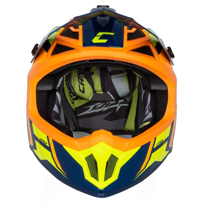 Cassida Cross Pro 2 Contra fluo gul-orange-blå motocrosshjelm