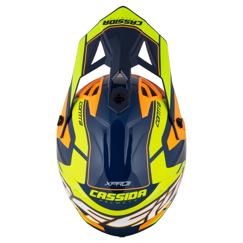 Cassida Cross Pro 2 Contra fluo gul-orange-blå motocrosshjelm
