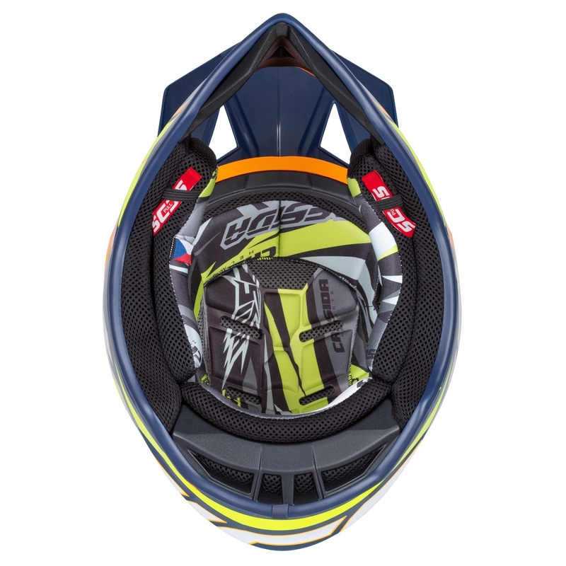 Cassida Cross Pro 2 Contra fluo gul-orange-blå motocrosshjelm