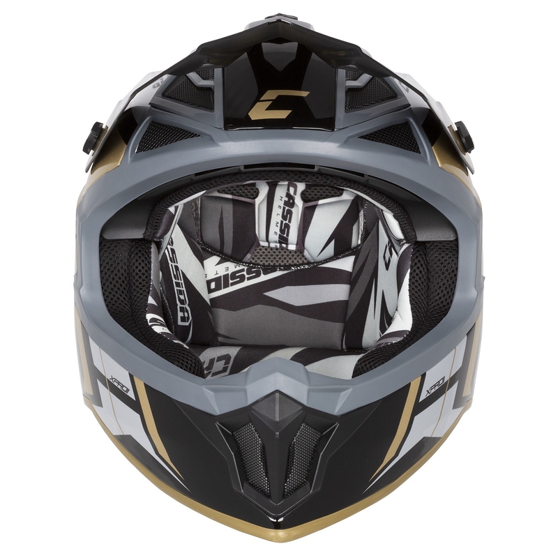 Cassida Cross Pro 2 Contra Motocross-hjelm gold pearl grey-black