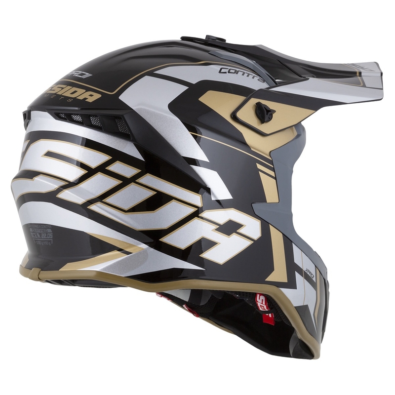 Cassida Cross Pro 2 Contra Motocross-hjelm gold pearl grey-black