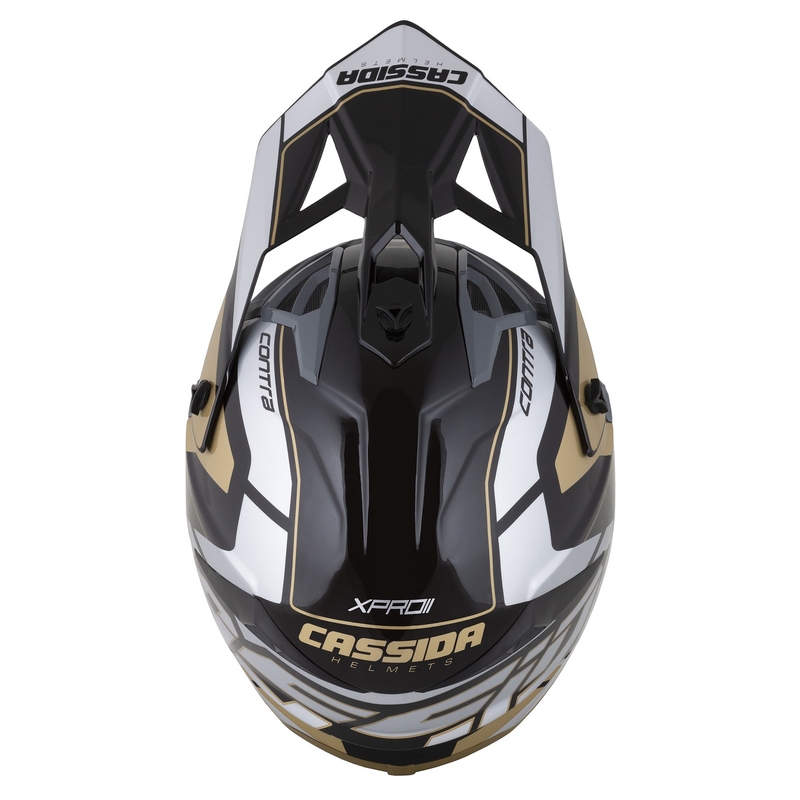 Cassida Cross Pro 2 Contra Motocross-hjelm gold pearl grey-black