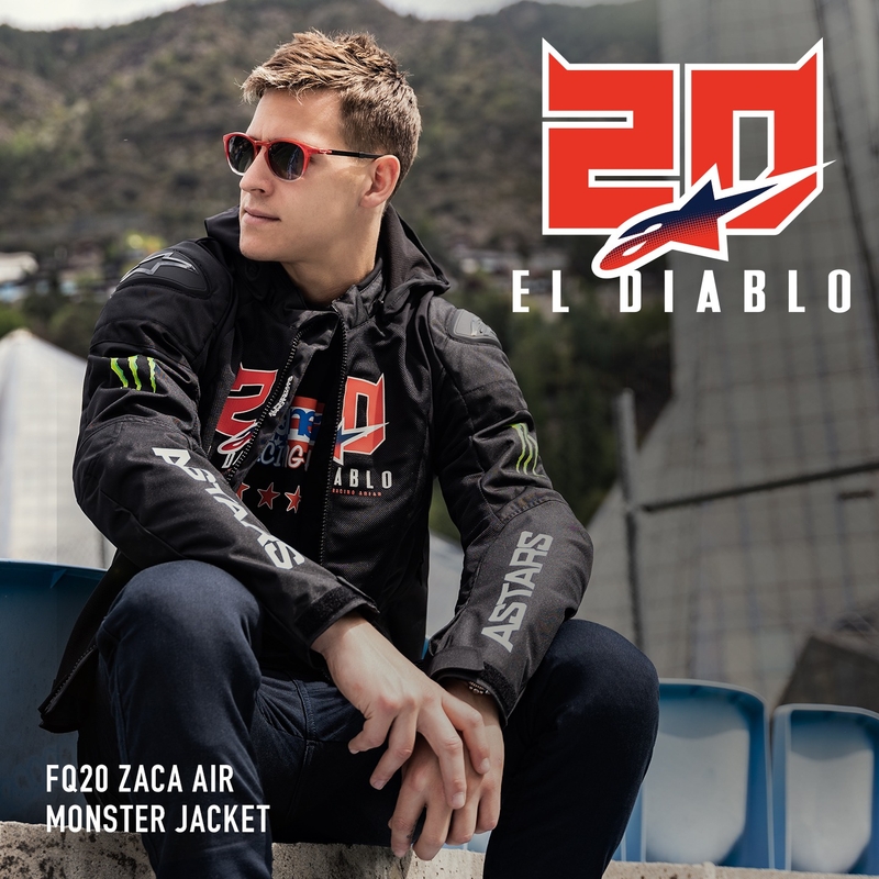 Alpinestars Zaca Air Monster FQ20 sort-rød-blå-hvid-grøn motorcykeljakke