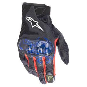 Alpinestars SMX-1 Air 2 Monster FQ20 Sort-rød-blå-hvid-grøn motorcykelhandsker