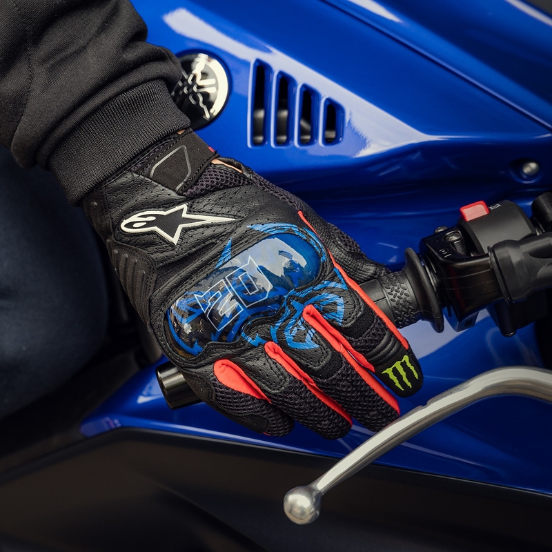 Alpinestars SMX-1 Air 2 Monster FQ20 Sort-rød-blå-hvid-grøn motorcykelhandsker