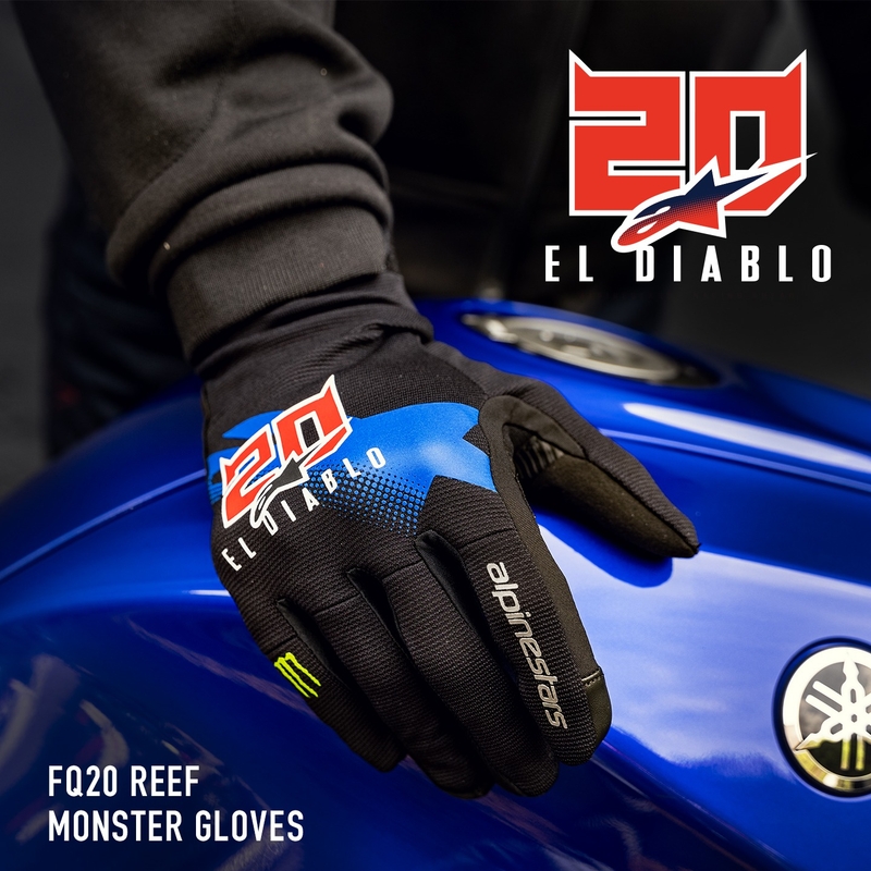 Rukavice na motorku Alpinestars Reef Monster FQ20 černo-červeno-modro-bílo-zelené