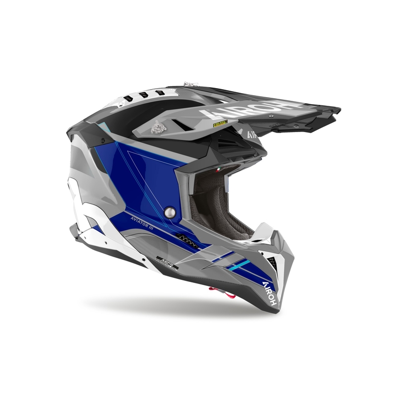 Motocrosshjelm Airoh Aviator 3 Saber blank blå