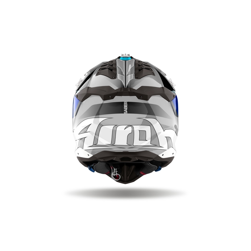 Motocrosshjelm Airoh Aviator 3 Saber blank blå
