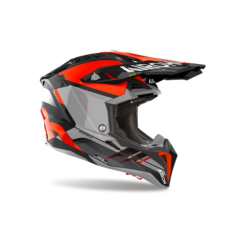 Motocrosshjelm Airoh Aviator 3 Saber blank orange