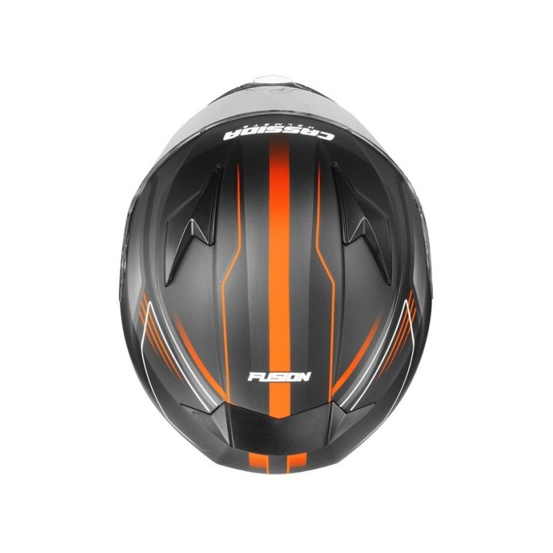 Přilba na motorku Cassida Apex Fusion černo-oranžovo-bílá výprodej