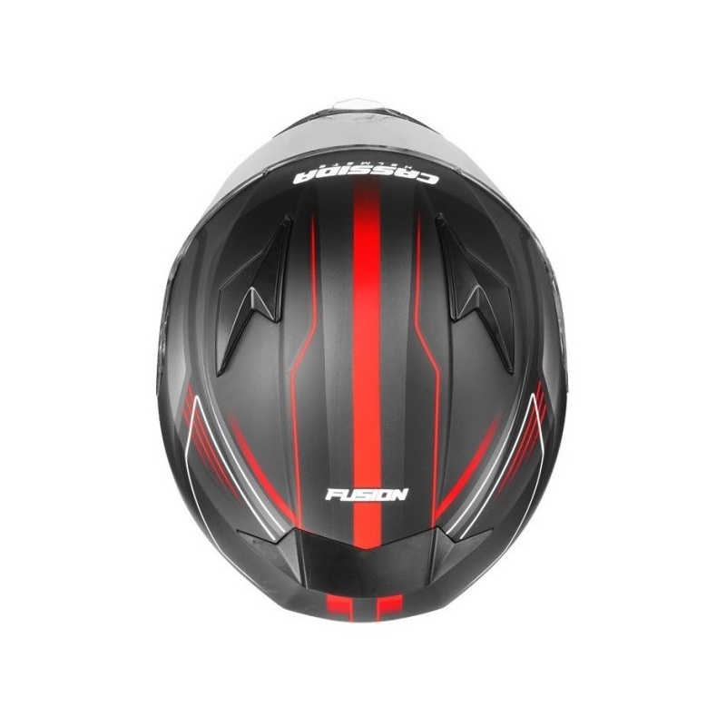 Přilba na motorku Cassida Apex Fusion černo-fluo červená výprodej