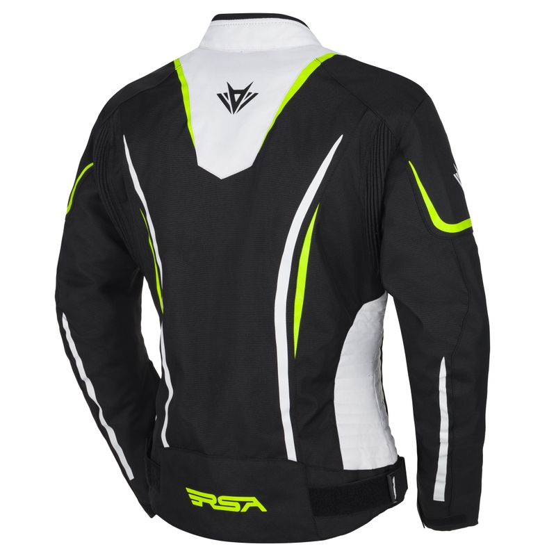 Dame motorcykeljakke RSA Wasp hvid-sort-fluo gul