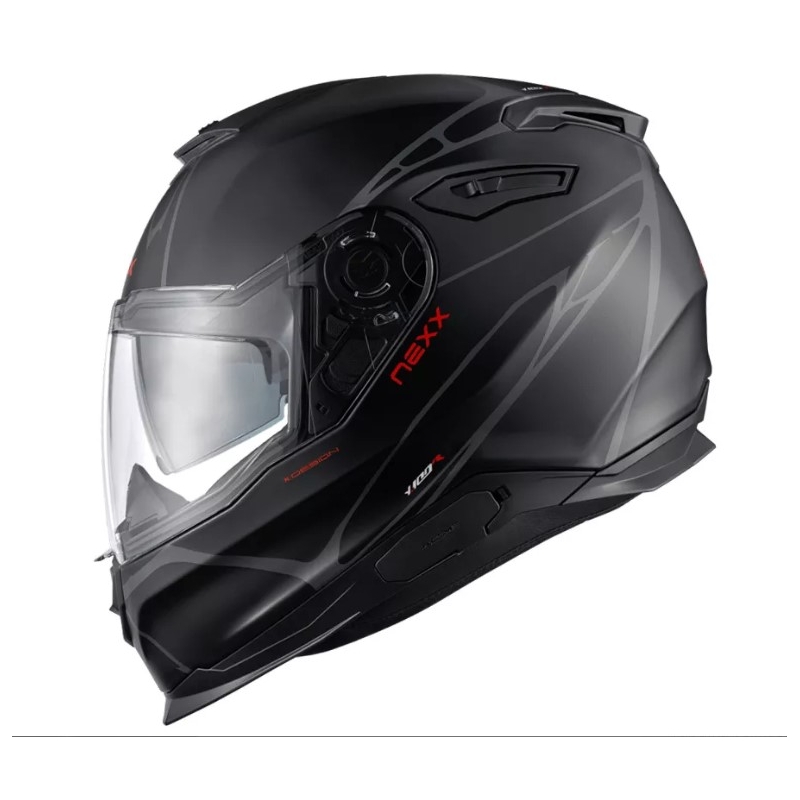 Integreret motorcykelhjelm Nexx Y.100 B-SIDE sort-grå udsalg