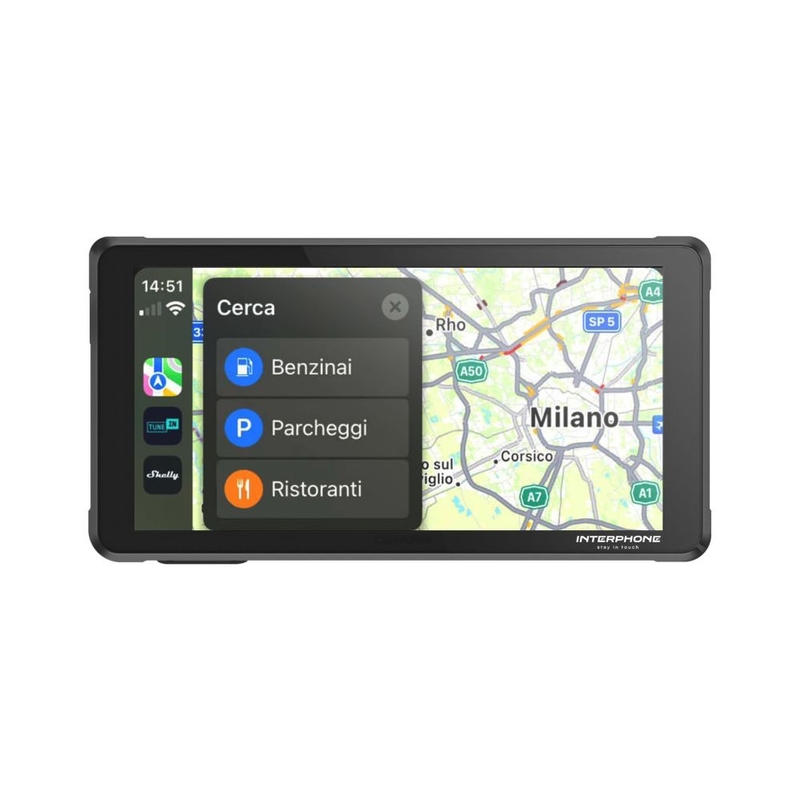 Interphone RIDESYNC Apple CarPlay og Android Auto Display til motorcykler