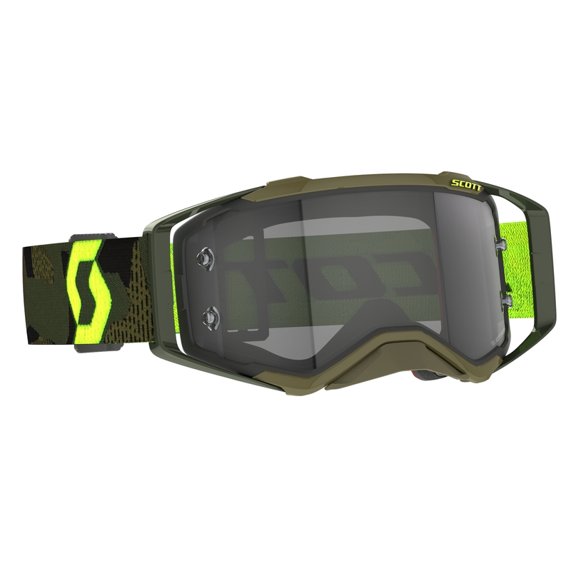 Motocrossbriller Scott Prospect LS khaki-fluogul-lysegrå