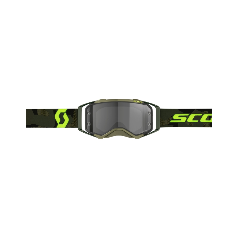 Motocrossbriller Scott Prospect LS khaki-fluogul-lysegrå
