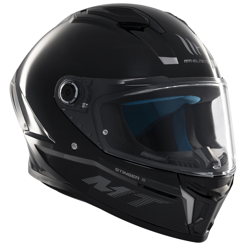 MT Stinger 2 Solid integreret motorcykelhjelm sort højglans