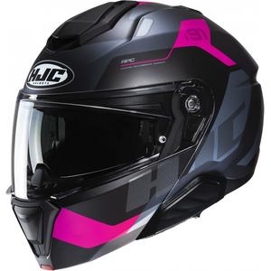 HJC i91 Carst MC8SF flip-up hjelm sort og pink