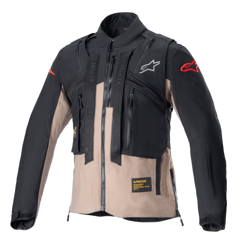 Alpinestars Techdura sort og brun motorcykeljakke