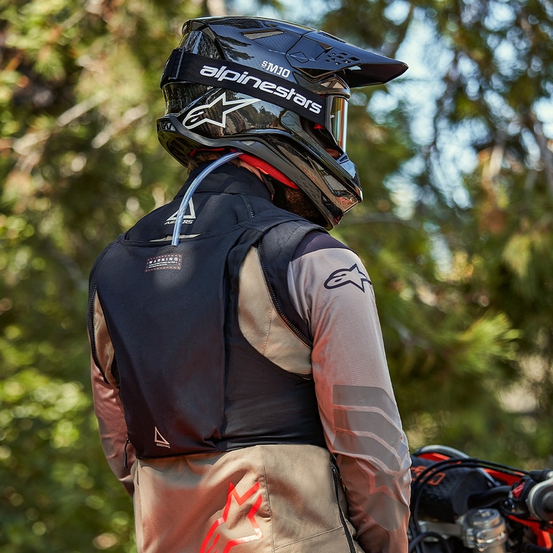 Alpinestars Techdura sort-brun-mørkeblå motorcykeljakke