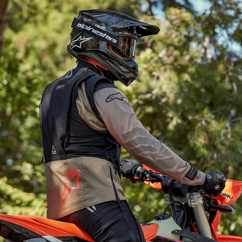 Alpinestars Techdura sort-brun-mørkeblå motorcykeljakke