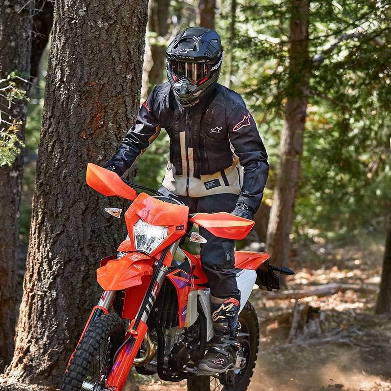 Alpinestars Techdura sort-brun-mørkeblå motorcykeljakke