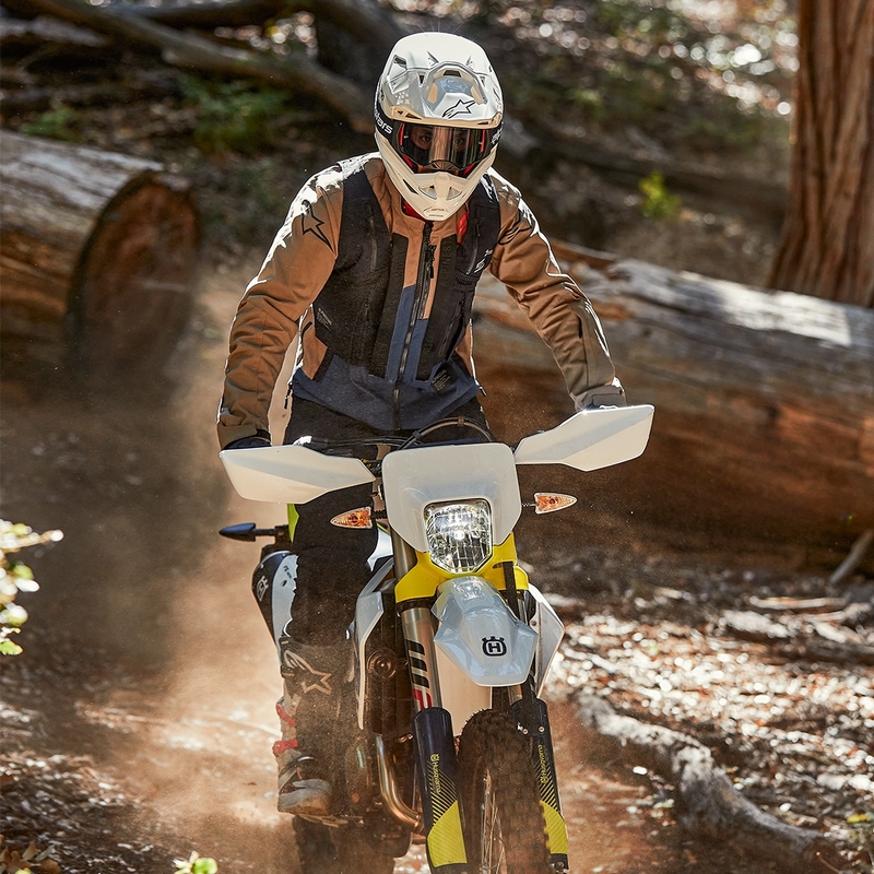 Alpinestars Techdura sort-brun-mørkeblå motorcykeljakke