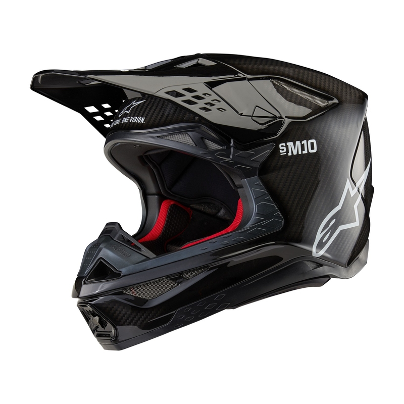 Alpinestars Supertech S-M10 Solid Gloss Carbon Motocross-hjelm