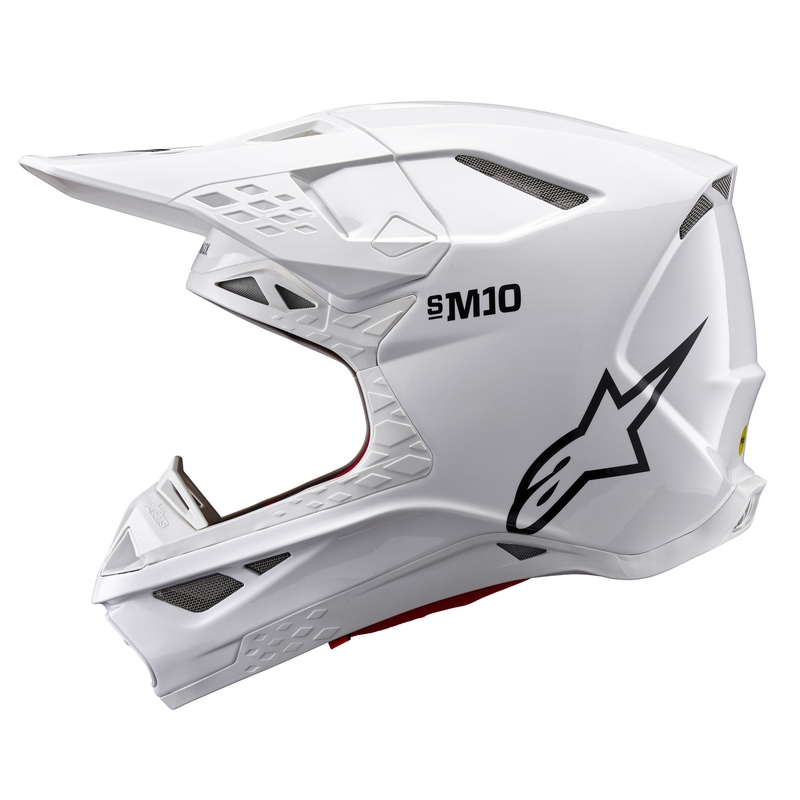 Alpinestars Supertech S-M10 Solid hvid motocrosshjelm