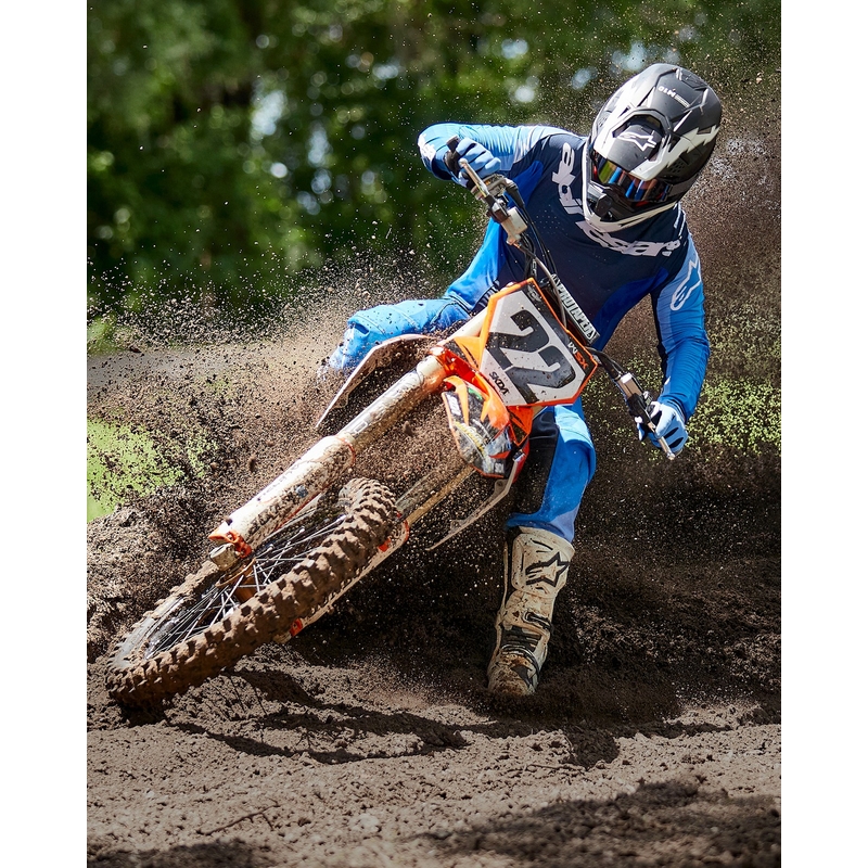Alpinestars Supertech S-M10 Ampress motocrosshjelm i mat sort og hvid