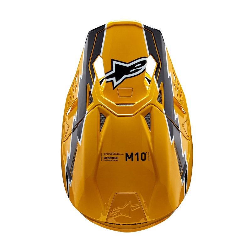 Alpinestars Supertech S-M10 Ampress motocrosshjelm sort og gul