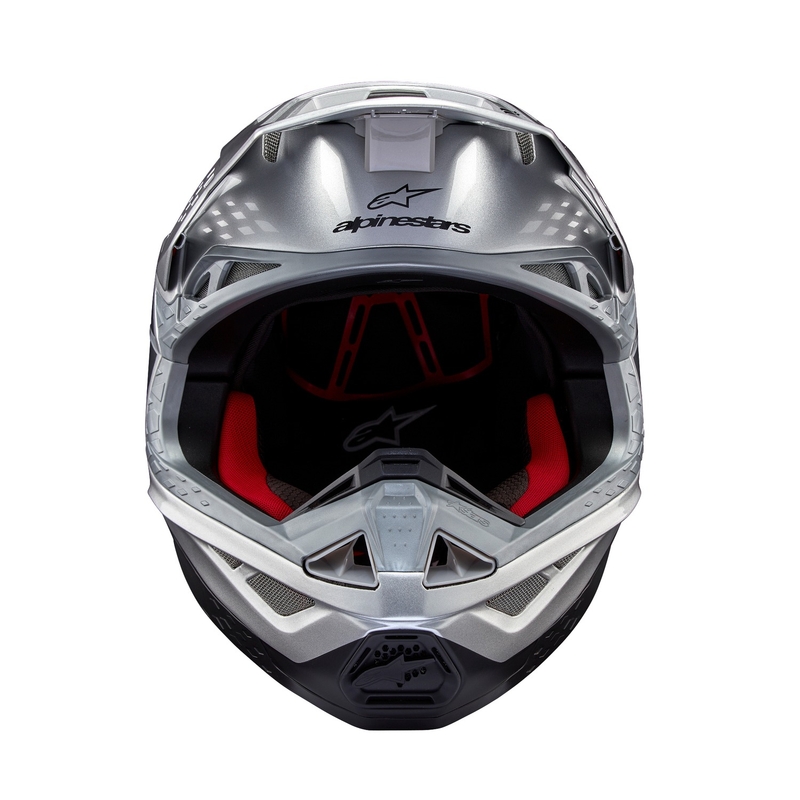 Alpinestars Supertech S-M10 Flood motocrosshjelm mat sølv-sort-orange fluo