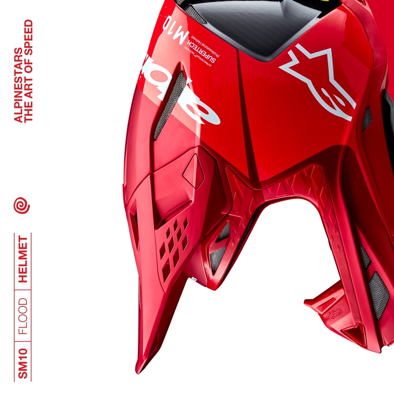 Alpinestars Supertech S-M10 Flood motocrosshjelm mat fluo rød