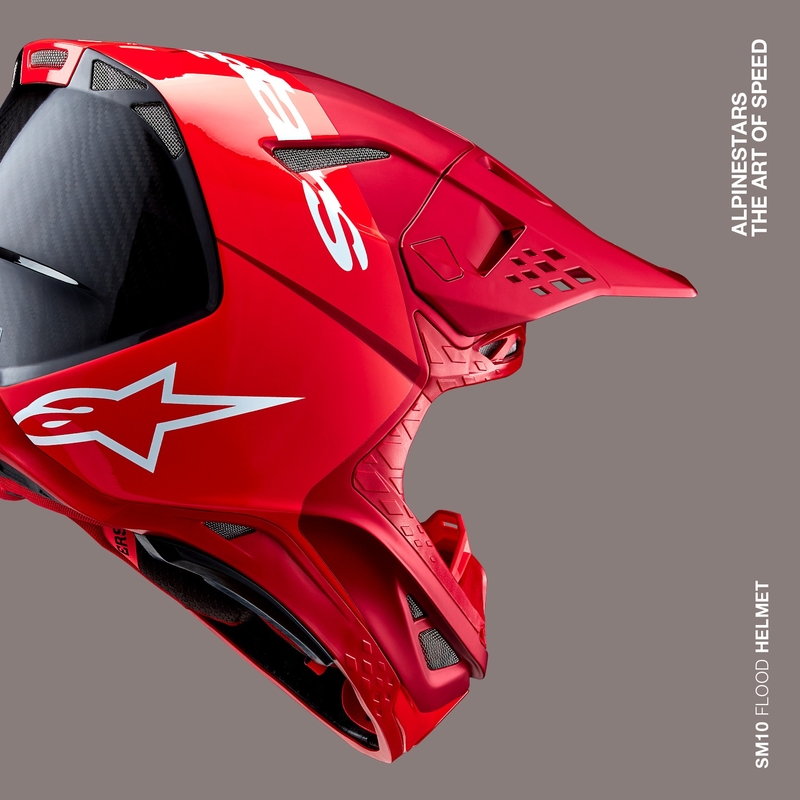 Alpinestars Supertech S-M10 Flood motocrosshjelm mat fluo rød