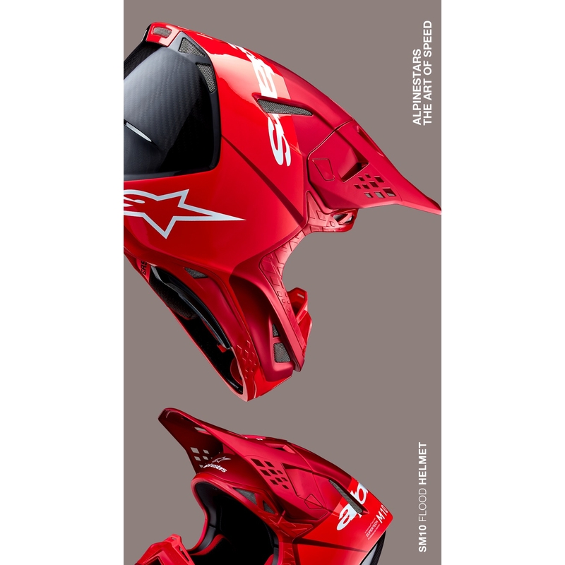 Alpinestars Supertech S-M10 Flood motocrosshjelm mat fluo rød