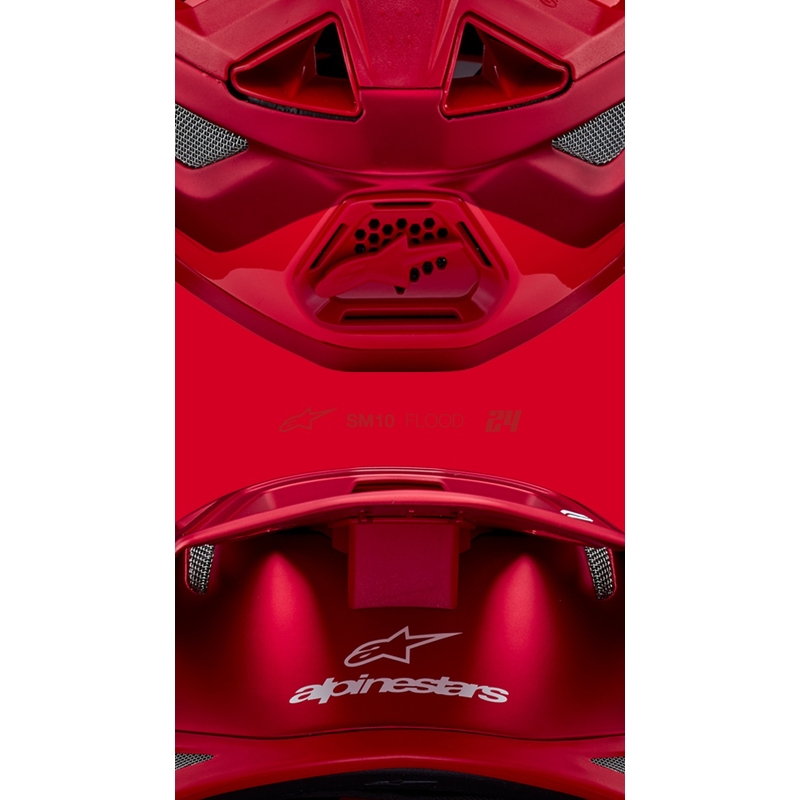 Alpinestars Supertech S-M10 Flood motocrosshjelm mat fluo rød