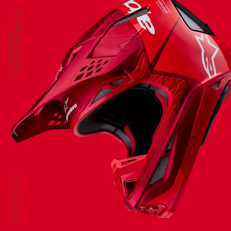Alpinestars Supertech S-M10 Flood motocrosshjelm mat fluo rød