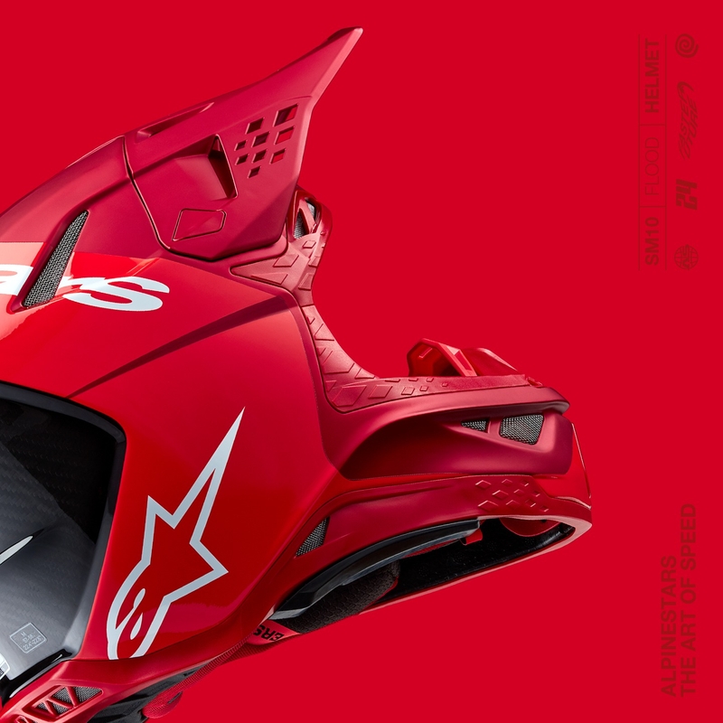 Alpinestars Supertech S-M10 Flood motocrosshjelm mat fluo rød