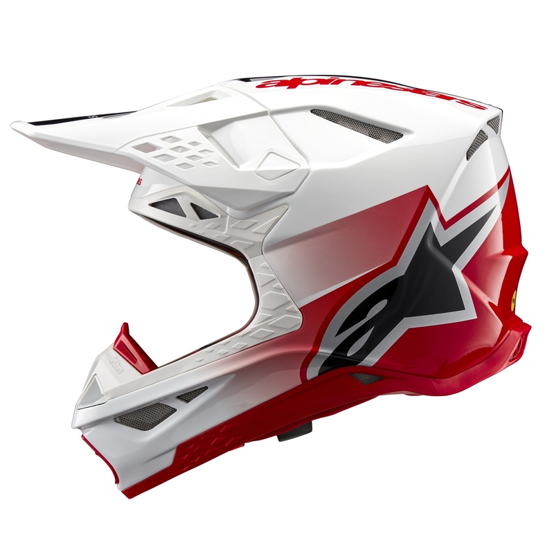 Alpinestars Supertech S-M10 Unite motocrosshjelm rød og hvid