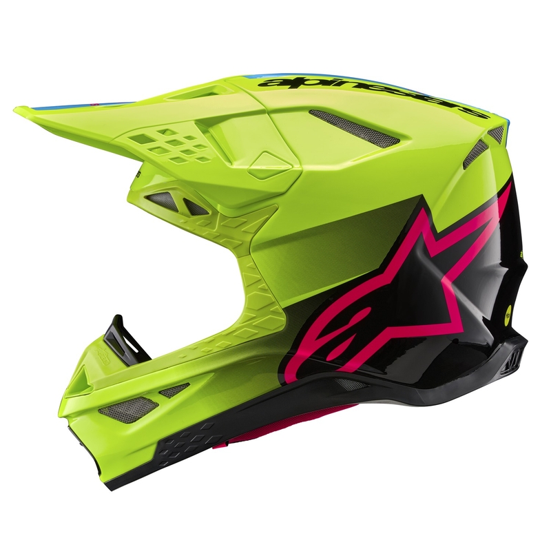 Alpinestars Supertech S-M10 Unite fluogul-sort-pink motocrosshjelm