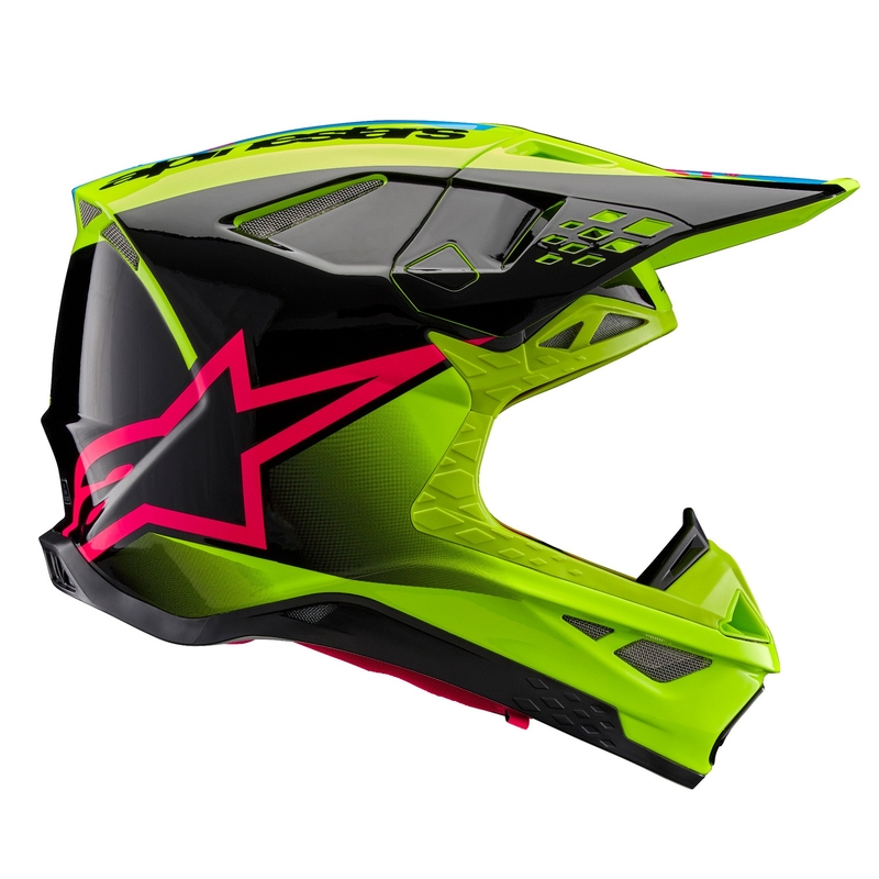 Alpinestars Supertech S-M10 Unite fluogul-sort-pink motocrosshjelm
