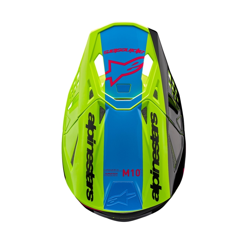 Alpinestars Supertech S-M10 Unite fluogul-sort-pink motocrosshjelm